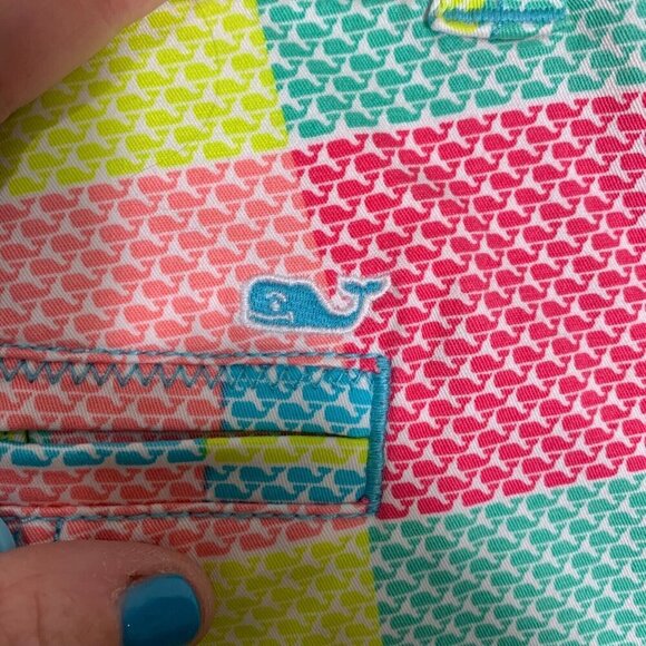 Vineyard Vines Whale Patchwork Every Day Shorts Womens Multicolor Stretch Size 6 - Picture 12 of 12